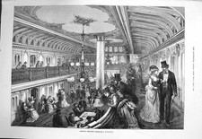 Old Antique Print 1875 America