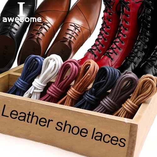 Waxed shoe laces round thin - waxed,