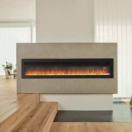 60in led inset fireplace - led, media