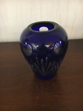 1 Blue Crystal Vase Lined Blue