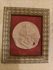 vecchia placca in ceramica da bordello scena erotica cornice coeva anni 30-40