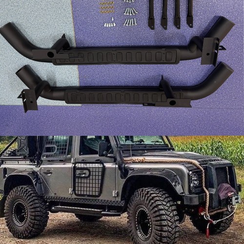 Black stainless side steps - black, for