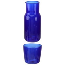  Clear Glass Pitcher Blue