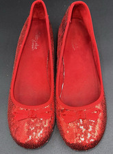 Girls Cupcake Size 4 Ruby Red Sequin Slippers Shoes Wizard of Oz Dorothy Costume