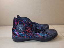 Converse CTAS Chuck Sequins Bling High Athletic Sneakers 562443C Womens Sz 9