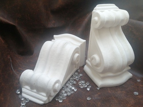 Plaster scroll corbels pair - scroll,
