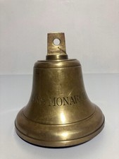 Vintage Brass Ships Bell off the Sea Ranger Ship S.R.S Monarch Lovely patina 