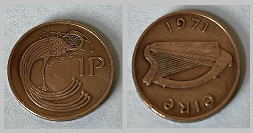 Irish one penny - penny, 1971