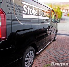 Side Bars + Amber LEDs To Fit Vauxhall Opel Vivaro SWB 2014 - 2019 Stainless Van