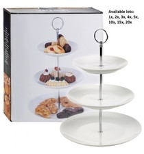 3 Tier Ceramic Round Display Cake Cupcake Stand Tea Wedding Food Platter Rack