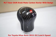 M/T Gear Shift Knob Carbon Fiber With Badge For Toyota Hilux Revo 2015-20