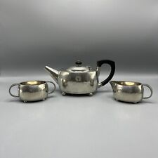 Liberty & Co Antique Pewter Teapot Sugar Bowl Jug Tea Set Tudric Arts & Crafts