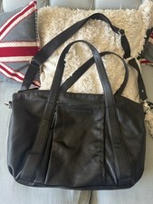 Storksak Bugaboo Leather Black | Luxury Baby Changing Bag