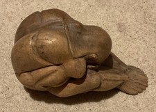 Wooden Buddha Weeping Figurine