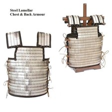 Medieval Steel Lamellar Chest & Back Armour Size M For Re-enactment LARP & Stage