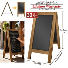 Wood Frame Advertising Board Double Sided Blackboard Chalkboard Display Stand