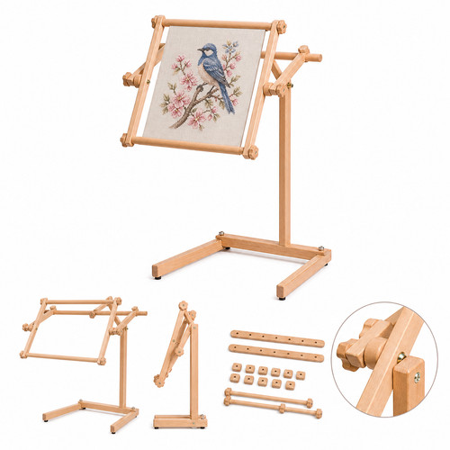 Wood floor embroidery stand - floor,