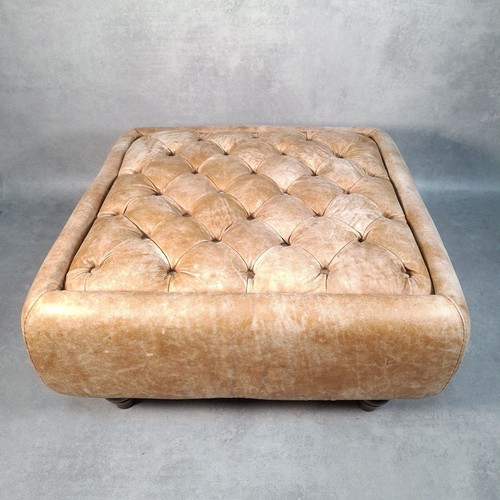Tan leather chesterfield style - tan,