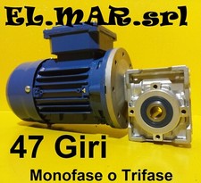 Motoriduttore 47 Giri HP 0,25 Riduttore di giri Motore Monofase Trifase Kw 0,18