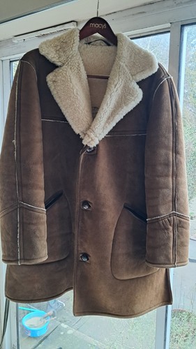 Vintage sheepskin mens coat - vintage, uk