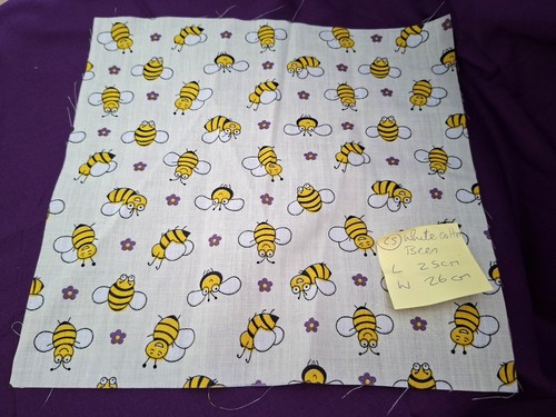 White with bees cotton fabric - white,