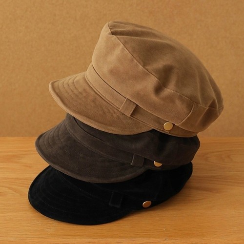 Retro suede beret hat - beret,