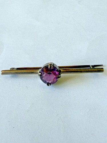 Vintage silver tone bar - bar, brooch