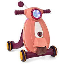 2 in 1 Sit to Baby Stand Learning Walker Early Activity Center Lights-Pink