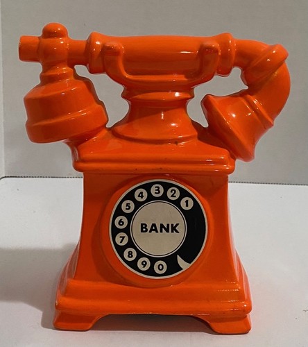 Orange rotary dial phone - orange,,