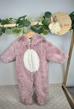 Next Baby Girls Preloved Faux Fur Bunny Snowsuit Pramsuit Upto 3 Months