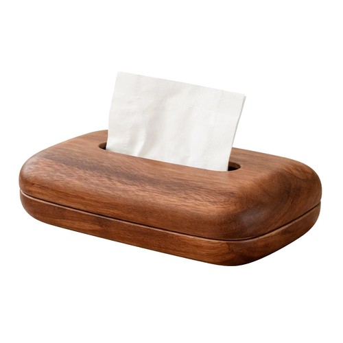 Walnut tissue box cover solid - walnut,