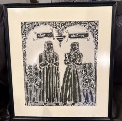 Large framed brass - large, rubbing