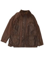 BARBOUR Mens Bedale Waxed Cotton Jacket UK 38 Medium Brown MI01