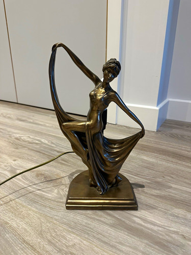 Art deco bronze lady - art,