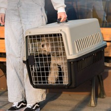 Portable Pet Large Dog Cat Carrier Box Puppy Transporter Cage Vet Travel Crate