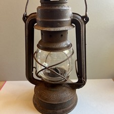 Vintage Feuer Hand Baby Hurricane Lantern W. Germany Glass Globe
