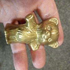 Vintage Brass Small Teddy Bear Ornament / Paperweight