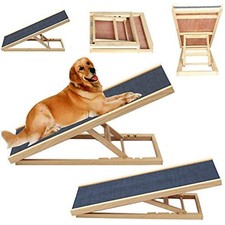 Portable Wooden Dog Pet Car Ramp Ladder Non-slip Folding Puppy Sofa Ramps Stairs