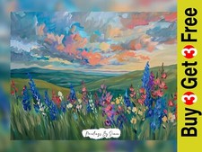 Colorful Meadow Oil Painting