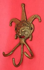 Lady Face Shape Victorian Repro Handmade Brass Towel Key Cloth Wall Hanger Hook