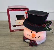 Vintage Christmas Fibre Optic Mains Powered Snowman Head Working 