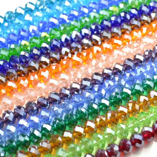 Faceted rondelle crystal - faceted,