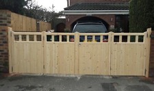  cottage bi folding wooden timber driveway entrance gates 4ft x 10ft any size 