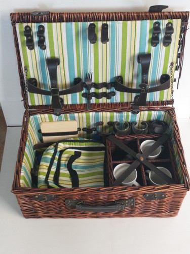 Vintage wicker picnic basket - vintage,