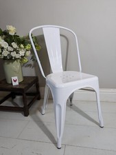 Tolix Style Stacking Chair White Metal Ex display Great Condition  FREE Postage 