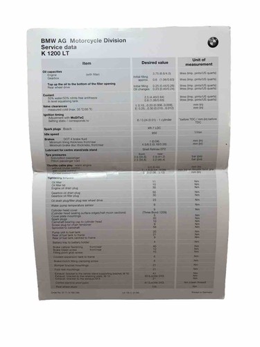 Bmw 1200 1998 2000 - k-1200-lt, 1998-2000