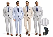 Men's Seersucker Striped Suit