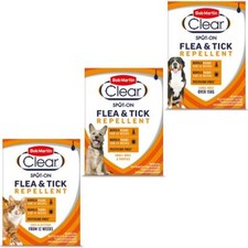 Bob Martin Clear Spot On Tick & Flea Repel Dog Puppy Cat Kitten Flea Clear
