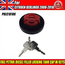FUEL PETROL DIESEL FILLER LOCKING TANK CAP W/KEYS For CITROEN BERLINGO 2008-2016