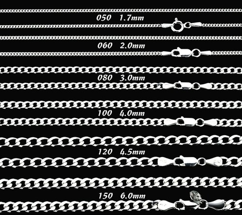 925 sterling silver curb chain - curb,